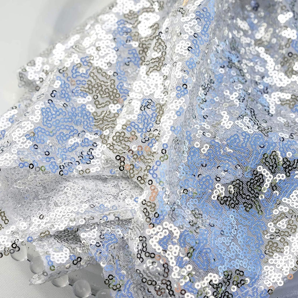 50 pcs 20-Inch Silver Sequins Napkins - for Wedding Party Restaurant Holiday Dinner