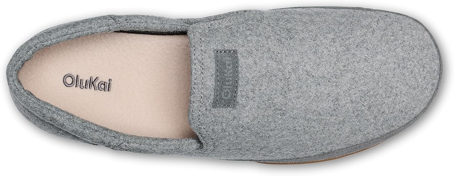 OLUKAI Kalawa Men's Slip-On Shoes, Soft & Comfortable Wool Blend Slippers, Warm & Breathable Fleece Lining, All-Day Comfort & Wear