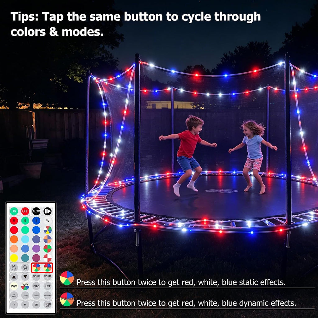 200ft LED Rope Lights for Outside, 25 Colors IP68 Waterproof, Dimmable Warm White RGB Outdoor String Lights, Red White Blue for Memorial Day Patriotic Decorations, Fairy Lights for Indoor Bedroom