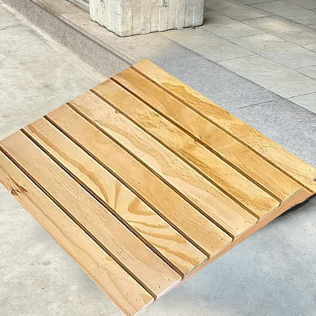 Portable Doorway Ramp 3/4/5/6/7 Inch Rise Portable Doorways Threshold Ramps, Wooden Anti-Slip Curb Ramp for Wheelchair/Stairs, for Wheelchair/Stairs for Elderly(30.8x30x10cm)