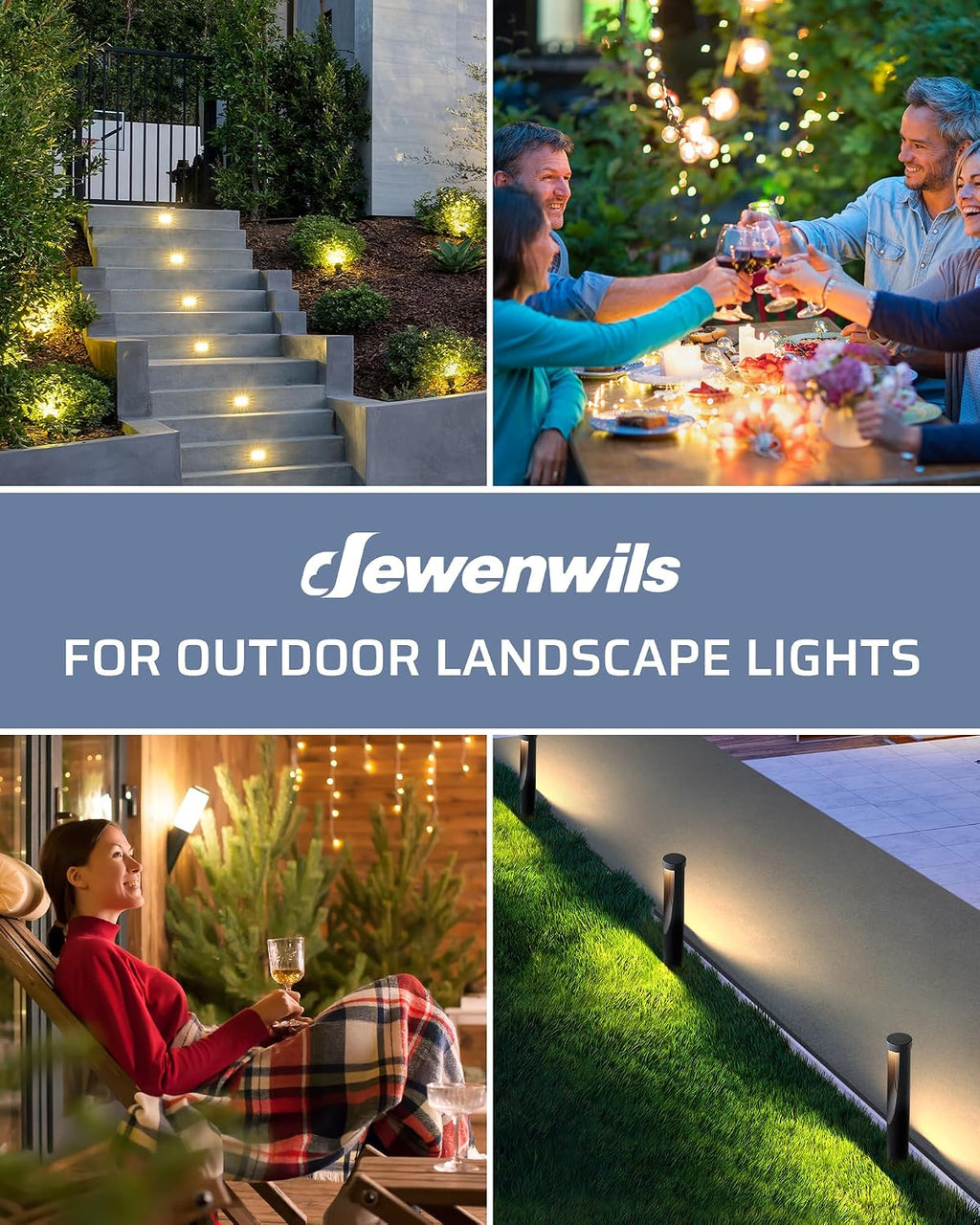 DEWENWILS 600W Low Voltage Landscape Transformer, 6 Independent Outputs, Low Voltage Transformer with Photocell Sensor, 120V to 12V/14V AC, Stainless Steels Landscape Lighting Transformer Outdoor