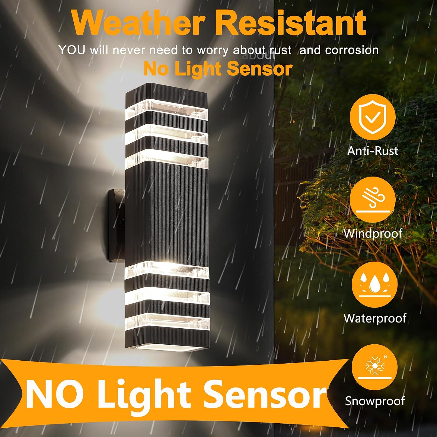 6 Pack Up and Down Wall Lights, 14W IP65 3000K 1100LM Warm White, Aluminum Outdoor Light Fixtures for Porch, Patio, Garage, Waterproof