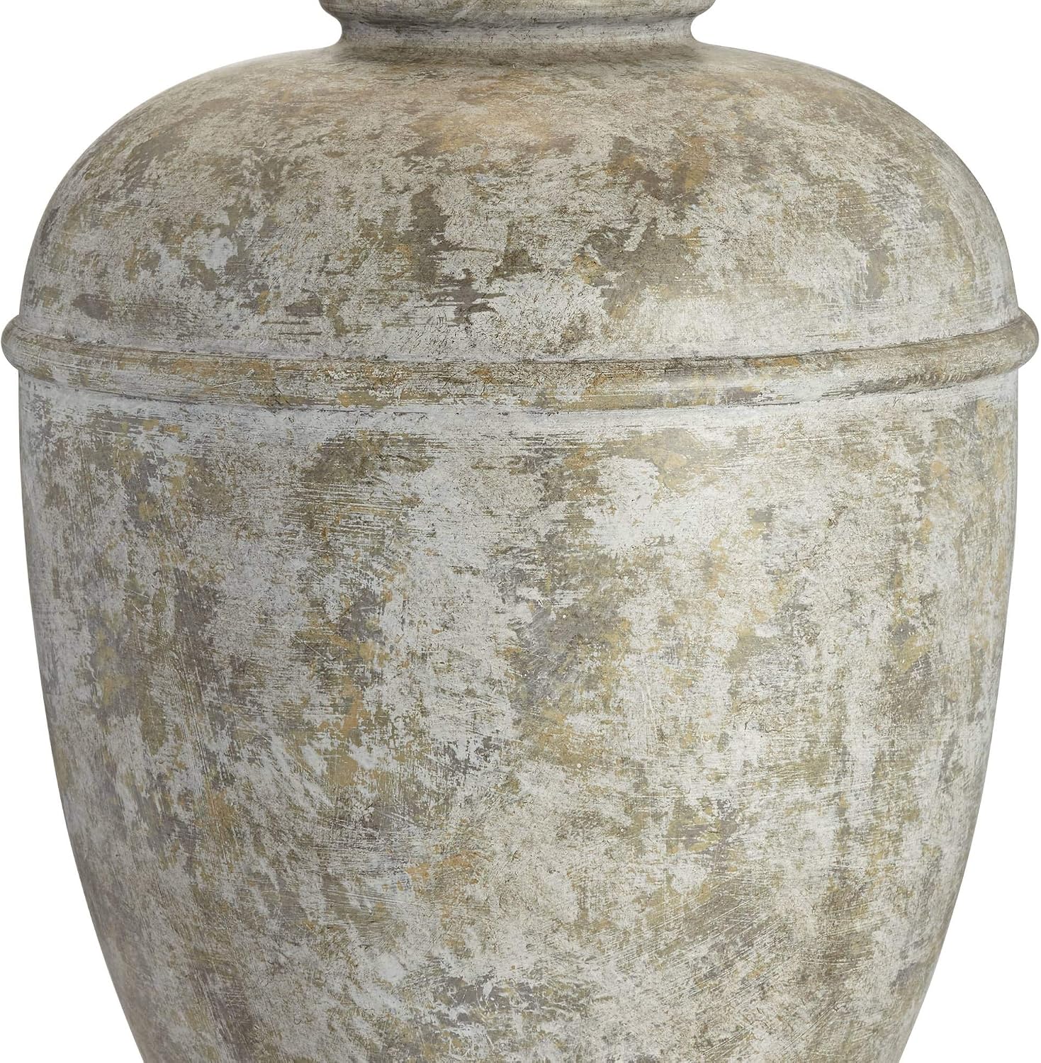 John Timberland Otero Rustic Southwestern Style Table Lamp 27' Tall Gray Faux Mottled Stone Jug Cream Linen Drum Shade Decor for Living Room Bedroom Bedside Nightstand Office Entryway Reading