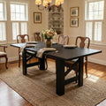 Garvee Wood Farmhouse Dining Table for 6-8, Heavy Duty Large Kitchen Table, 70.87' Long Rectangular Dining Room Tables with Strong Legs, Thickness Tabletop, for Big Family, Dinette, Rustic Black