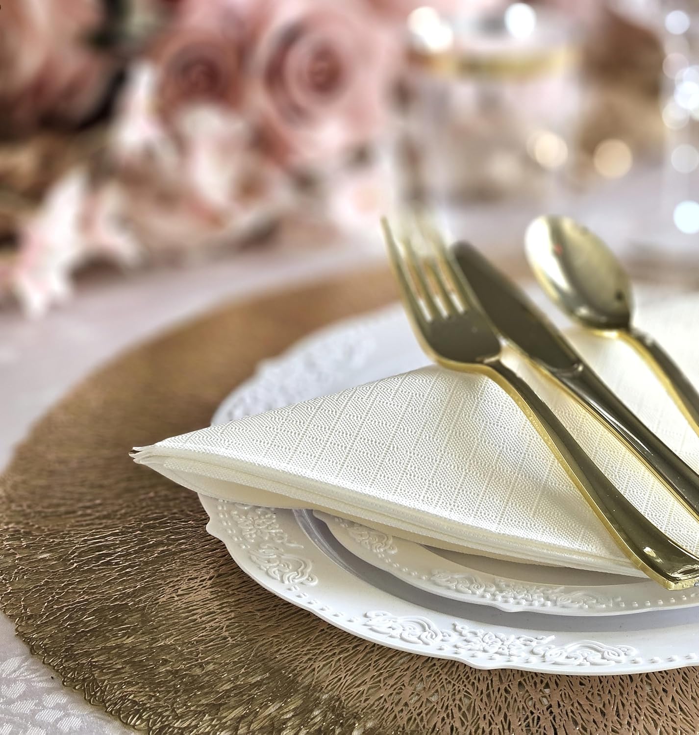 ' OCCASIONS ' - 1440 Piece Pack - Premium 3 PLY - Wedding Party Dinner Paper Napkins (Square Fold)
