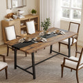 HOMCOM Industrial Dining Table for 8 People, 70.9' Long Rectangular Kitchen Table with Large Tabletop and Steel Legs for Dining Room, Rustic Brown