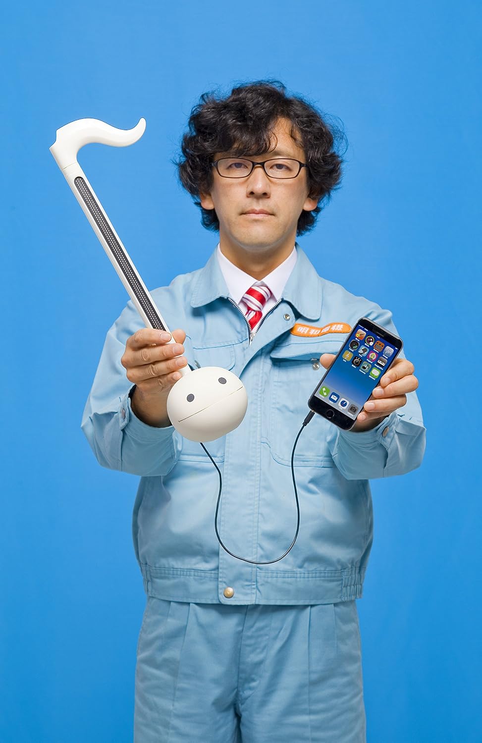 Otamatone Techno [Japanese Edition] Electronic Musical Instrument Synthesizer [Music Link Connect] with a Smartphone (iPhone and iPad iOS/Android App) from Japan by Cube/Maywa Denki, White