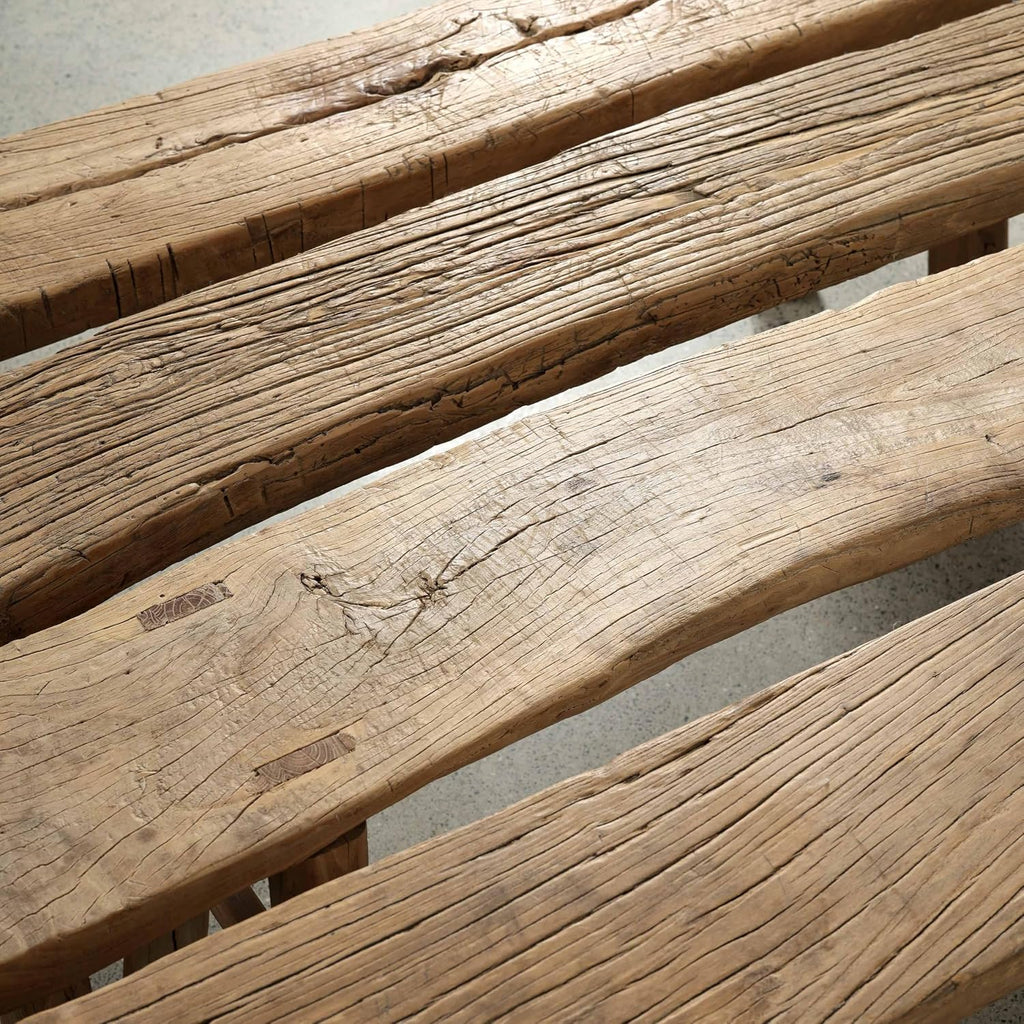 Artissance 20' H Vintage Noodle Bench 5-5.5ft Long Weathered Natural (Size and Finish Vary)