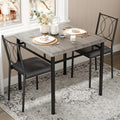 Garvee Dining Table Set for 2, Small Kitchen Table with Upholstered Chairs, Farmhouse Wood Dining Table Chairs for Kitchen Room, Small Spaces, Apartment, Grey