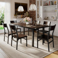 iPormis 7 Pieces Dining Table & Chairs Set for 4-6, 63' Extendable Kitchen Table and 6 Chairs, Dining Room Table with MDF Board & Metal Frame, Perfect for Small Space, Easy Clean, Espresso