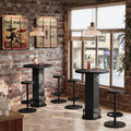 Tribesigns 3-Piece Dining Table Set of 2, Small Round Kitchen Table with 2 Chairs,Black Counter Height Bar Table, Pub Table for Small Space, Apartment, Bistro