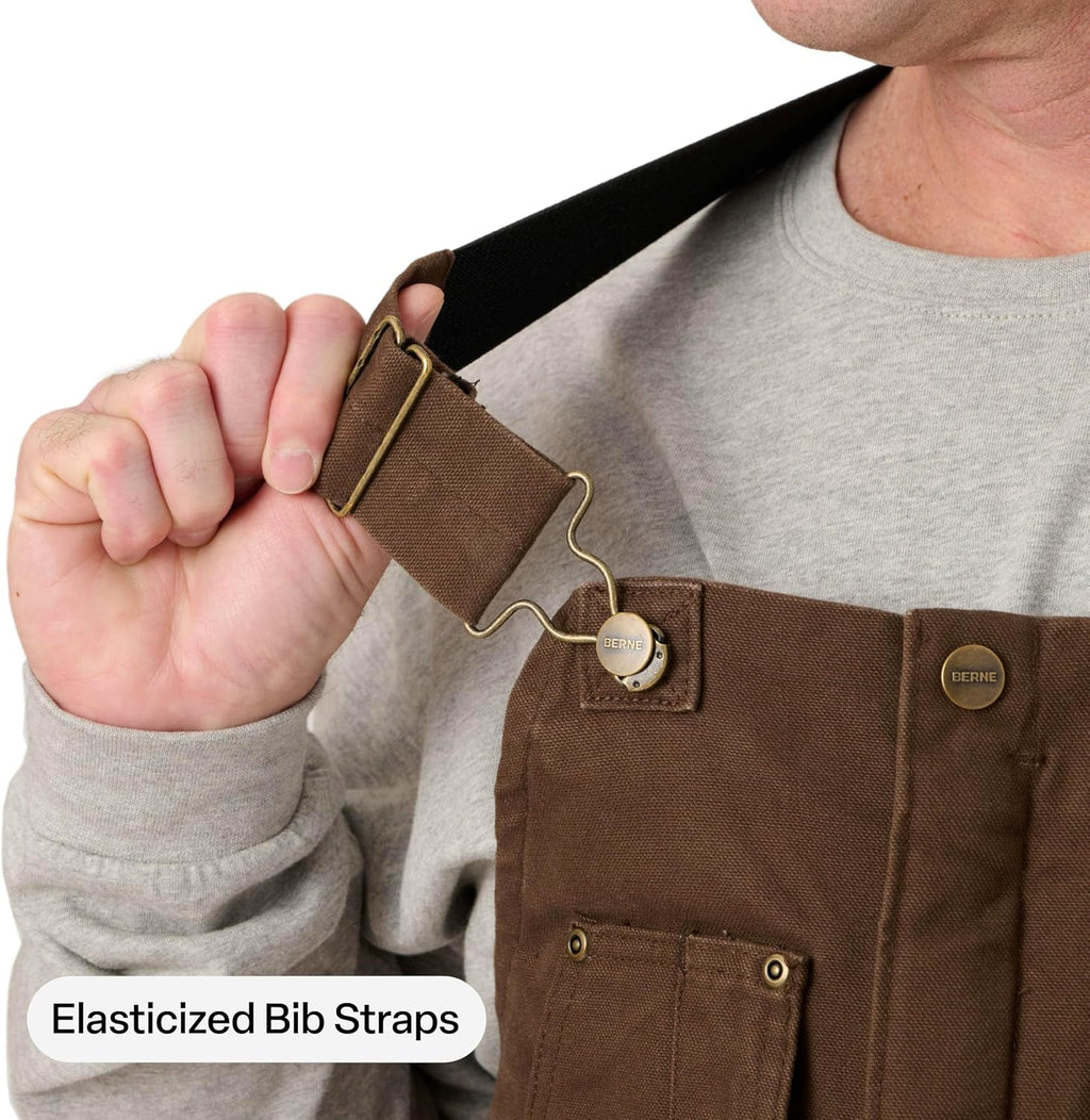 Berne Men's Heartland Insulated Washed Duck Bib Overall