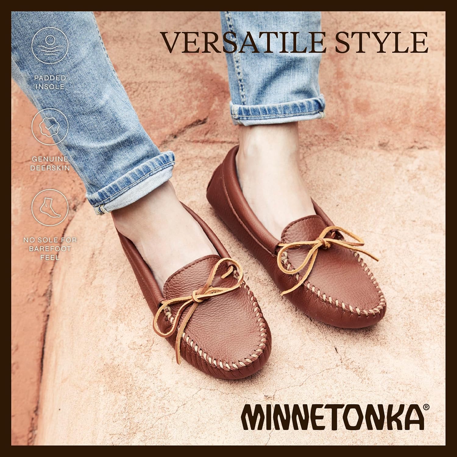 Minnetonka Men's Double Deerskin Softsole