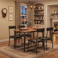 GAOMON Dining Table Set for 4, Kitchen Table and Chairs for 4 with Upholstered Chairs, 5 Piece Dining Room Table Set, Rectangular Kitchen Table Set for Small Space, Apartment, Studio, Rustic Brown