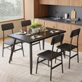 Gizoon Dining Room Table Set for 4, Modern 5 Piece Kitchen Table and Chairs Set, Small Space Comedor de 4 Sillas y Mesa, Wood Top Metal Frame for Apartment, Kitchen, Living Room, Dining Room
