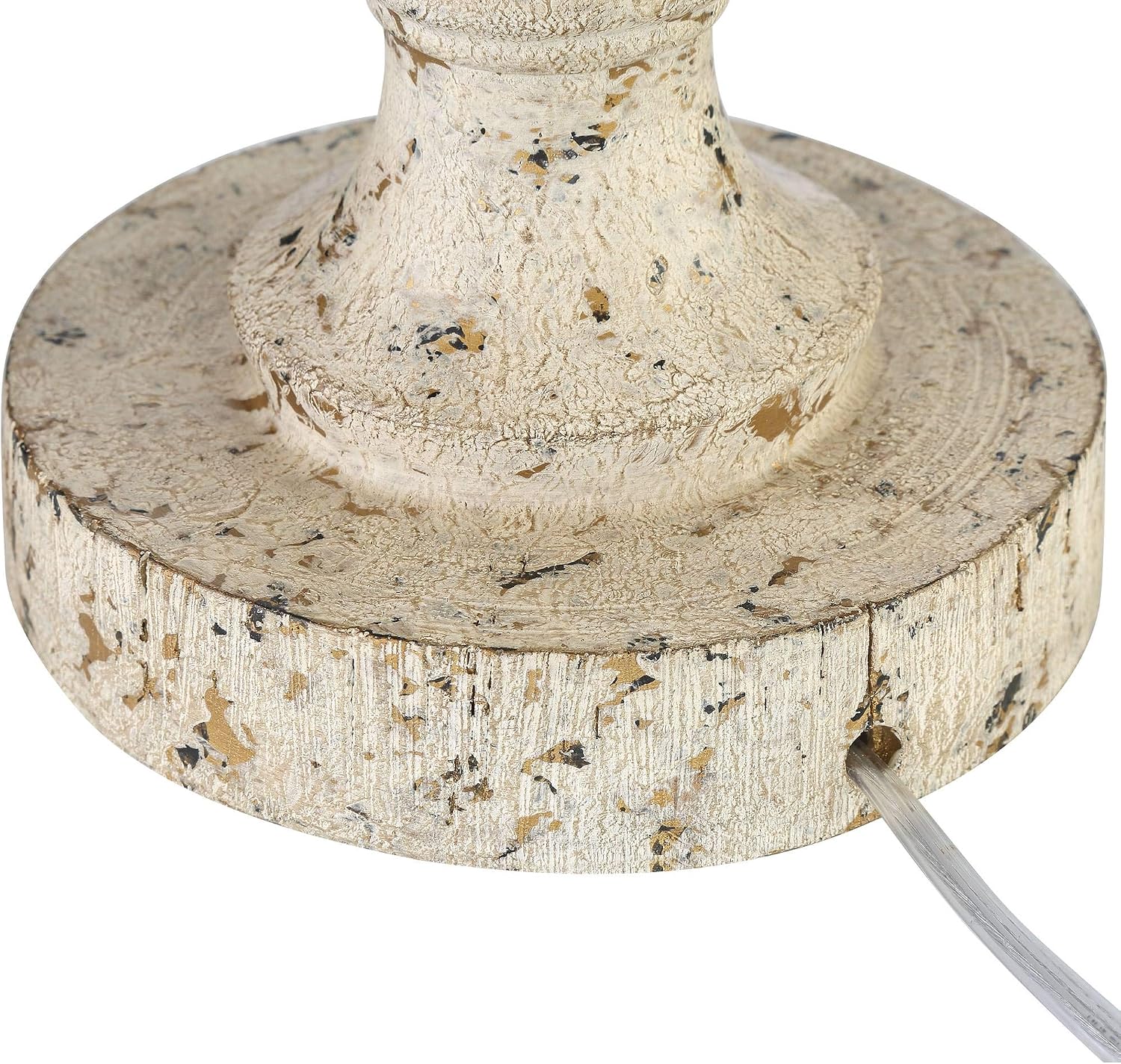 John Timberland Jackson Country Cottage Core Coastal Table Lamp 27.5' Tall Rustic Natural Distressed Antique White Candlestick Rattan Drum Shade for Living Room Bedroom House Bedside Nightstand Home