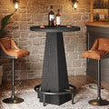 Tribesigns Bar Table, 37.4' High Round Pub Table for Small Bars, Dining Room, Kitchen, Black (Only Table)