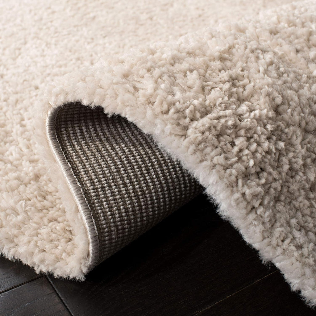 SAFAVIEH August Shag Collection 2'3' x 18' Beige AUG900D Solid Non-Shedding 1.25-inch Thick Living Room Dining Entryway Foyer Hallway Runner Rug