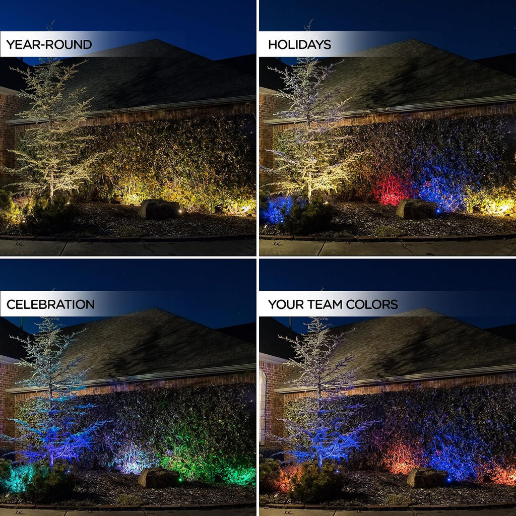 Enbrighten LED Ground Lights Outdoor 40ft | Color Changing | Remote Control | Path Lighting | Pack of 2