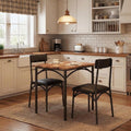 IDEALHOUSE Dining Table Set for 2, Kitchen Table and Chairs for 2 with Upholstered Chairs, 3 Piece Square Kitchen Table Set, Dining Room Table Set for Small Space, Apartment, Retro Brown