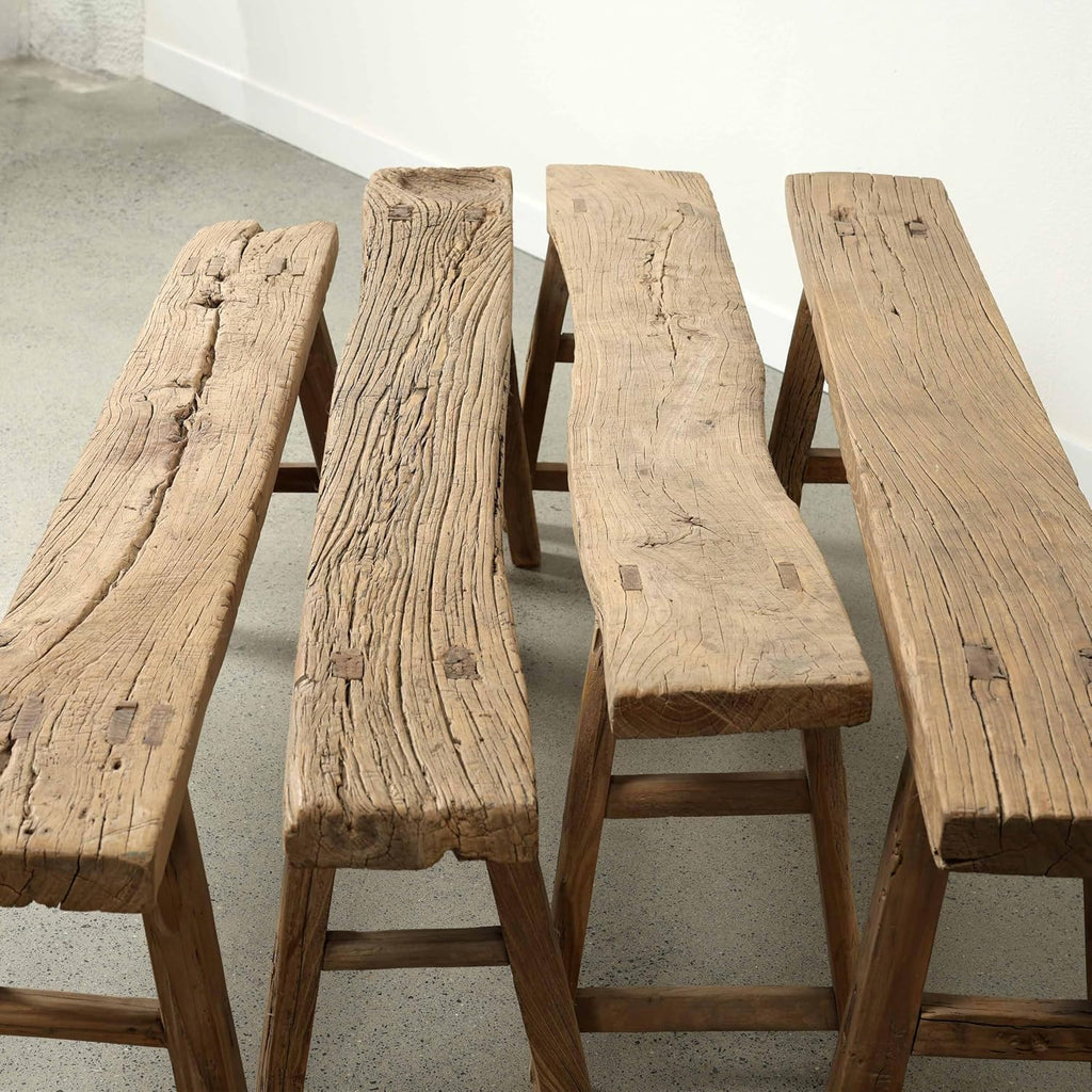 Artissance 20' H Vintage Noodle Bench 5-5.5ft Long Weathered Natural (Size and Finish Vary)