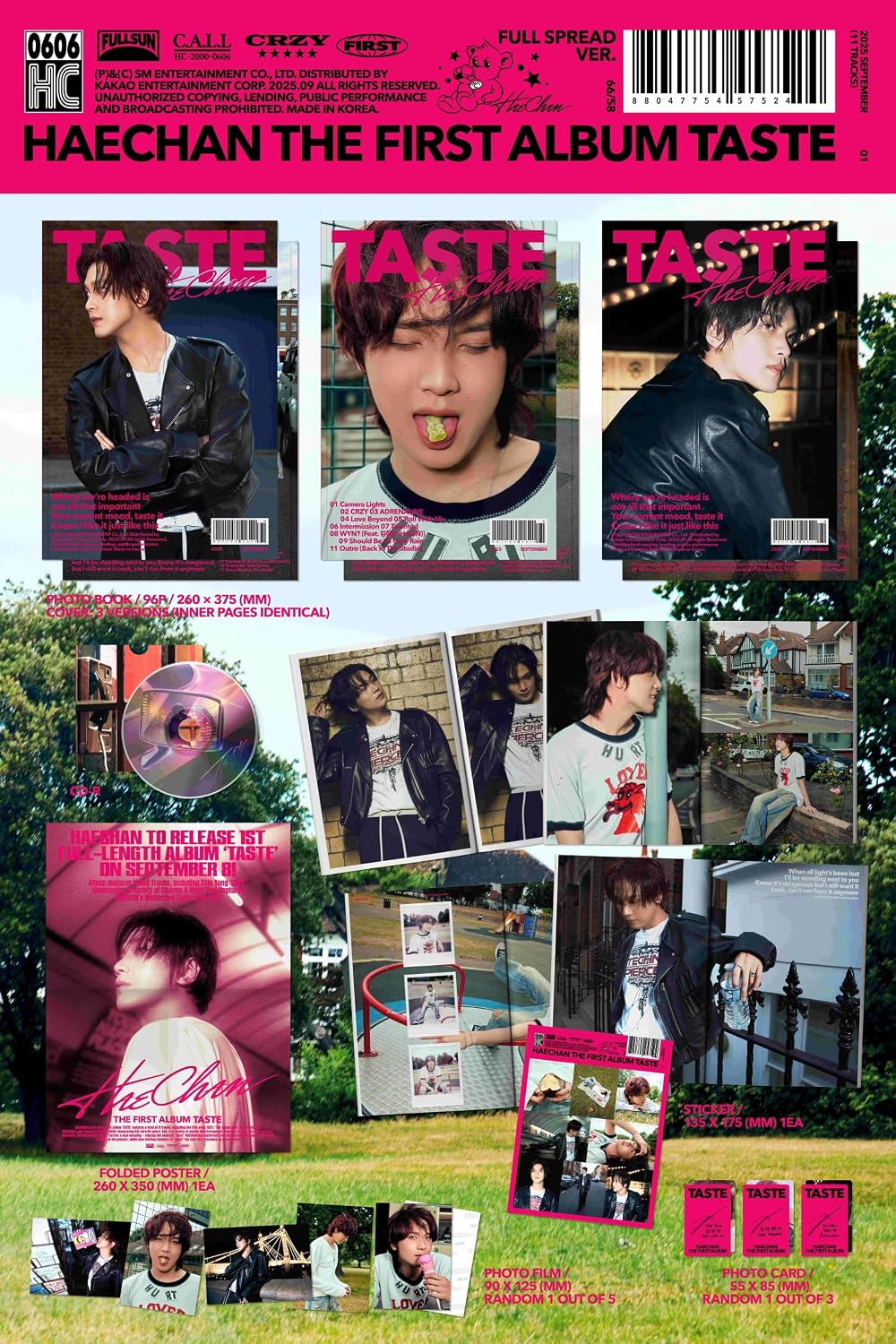 N'CT Haechan TASTE 1st Album with Tracking Sealed (Full Set(Tin Case+Savory+3Full Spread))