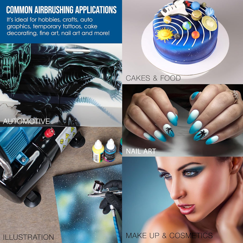 Master Airbrush Cool Runner II Dual Fan Airbrush and Compressor Kit with Gravity Air Brush with 3 Tips (0.2, 0.3 & 0.5mm Nozzle Tip), Compressor with Tank - Air Brush Kit for Beginners & Professionals