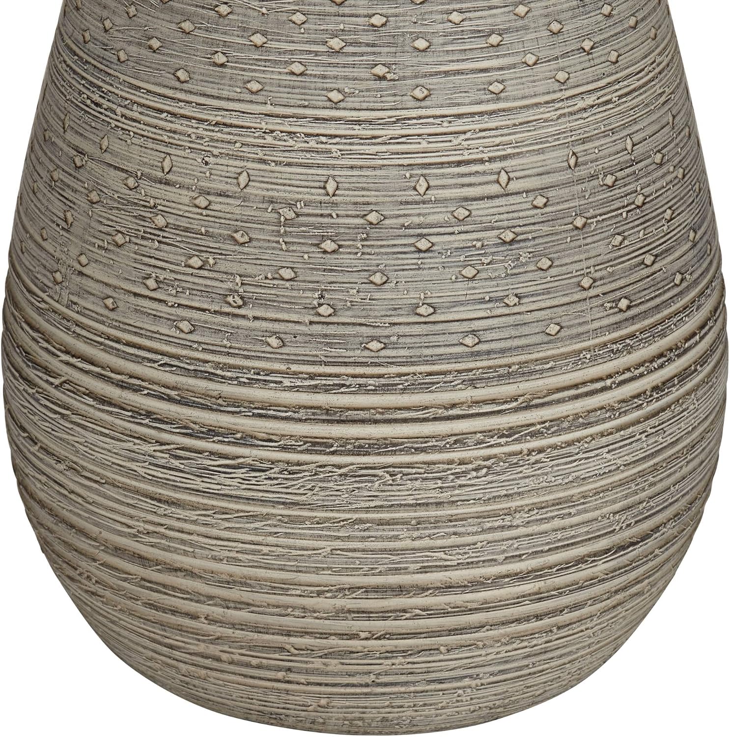 360 Lighting Julio Modern Table Lamp 30' Tall Natural Gray Textured Ceramic Off-White Oatmeal Fabric Drum Shade Decor for Living Room Bedroom House Bedside Nightstand Home Office Family
