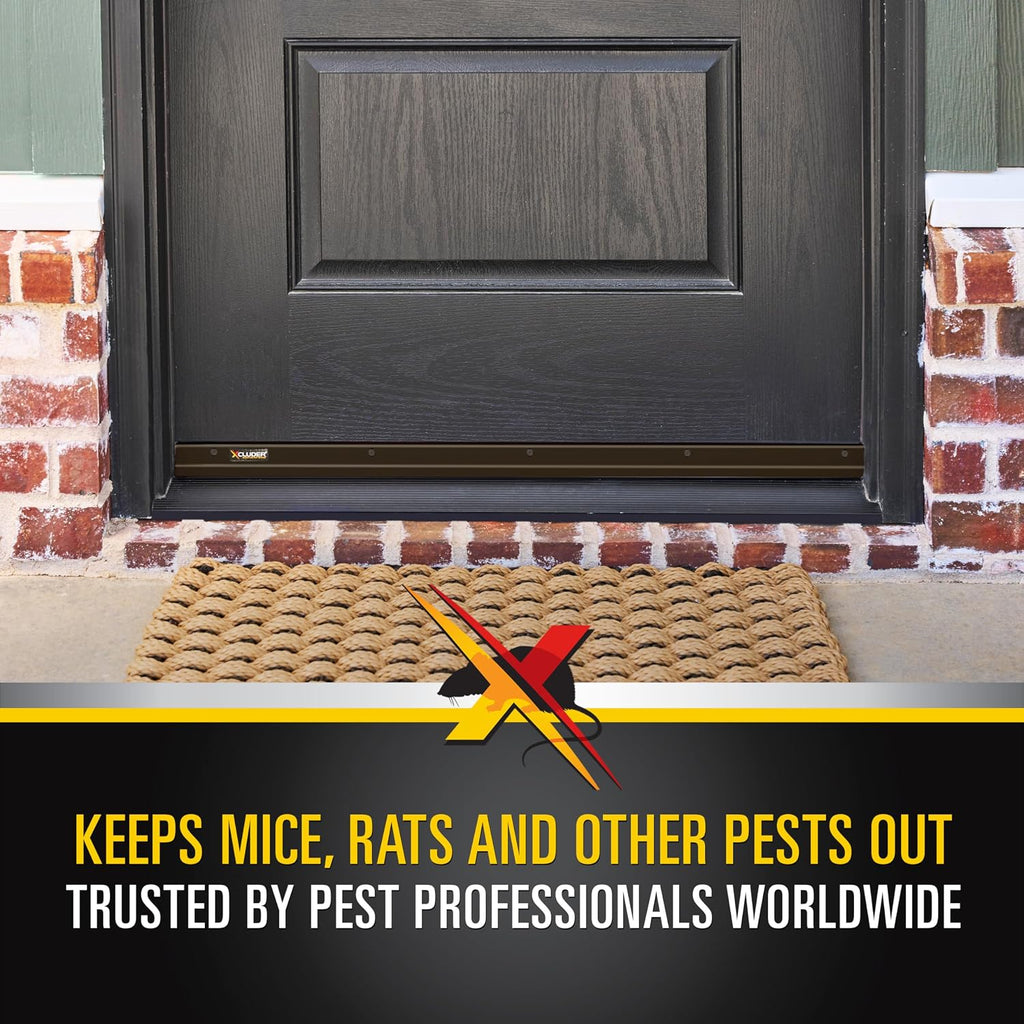 Xcluder 48 in. Standard Door Sweep, Dark Bronze 2-Pack, Seals Out Rodents & Pests, Enhanced Weather Sealing, Easy to Install; Rodent Protection; Rodent Proof Door Sweep