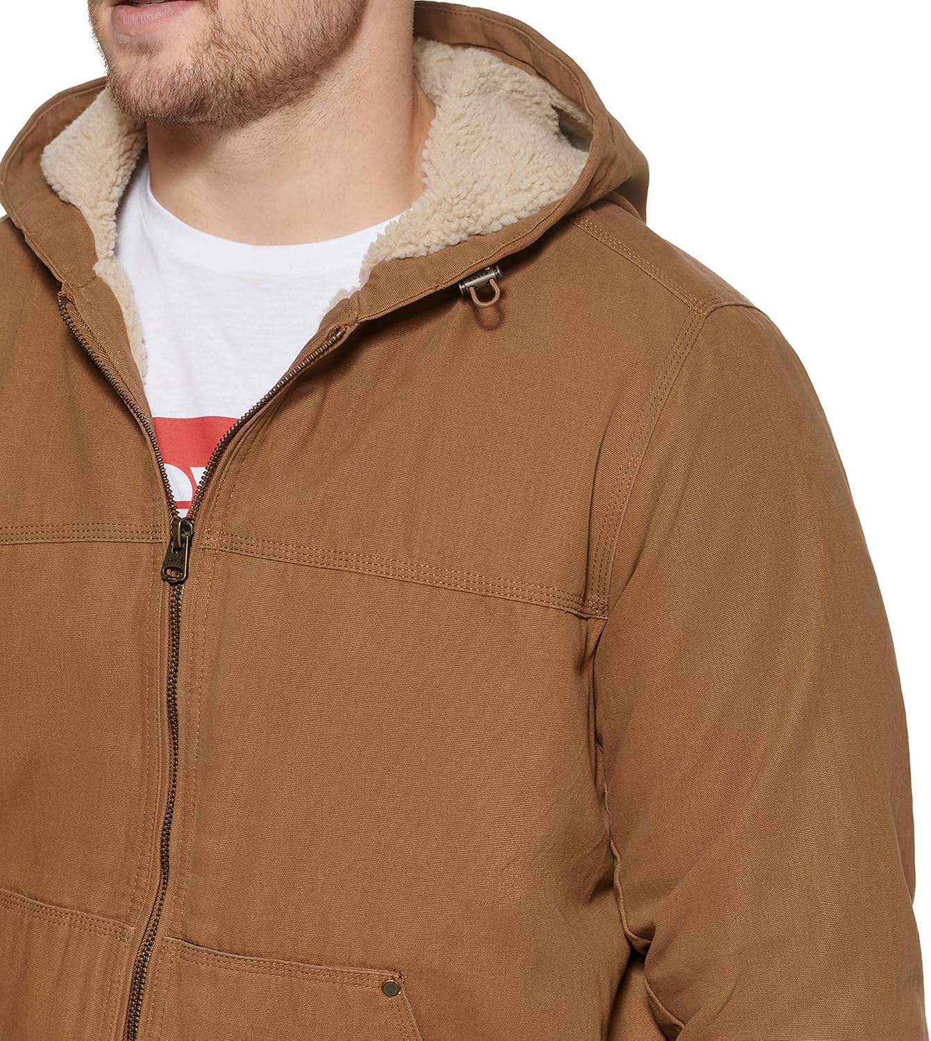 Levi's Men's Workwear Cotton Canvas Hooded Bomber Jacket