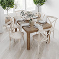 Merrick Lane Jessamine 60' x 38' Rectangular Rustic Solid Pine Farm Dining Table, Antique Farmhouse Wooden Dining Table for Kitchens and Parties, Antique Rustic