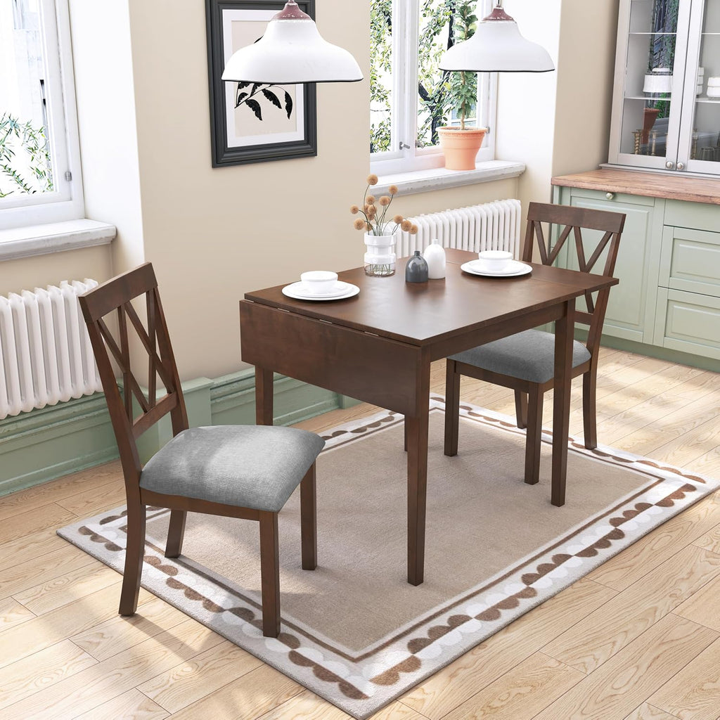 Merax Wooden 29'- 45' Extendable Rectangular Dining Table with Drop Leaf,Space Saving, Easy Assemble Brown