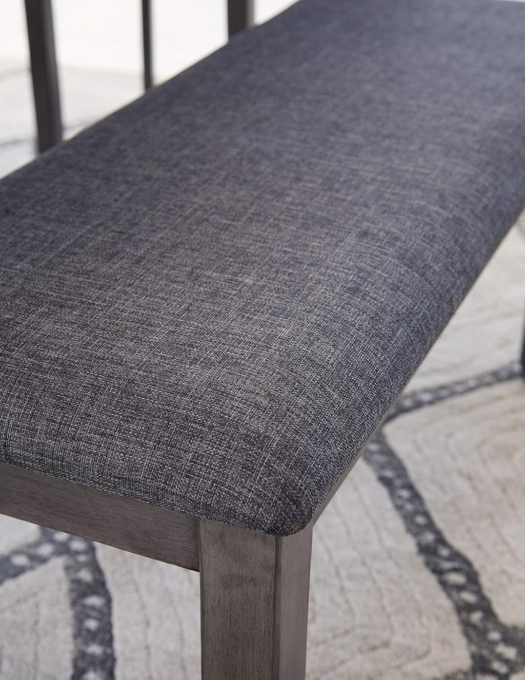 Signature Design by Ashley Bridson Dining Table Set For 6 With Bench, Wood 6‑Piece Kitchen Table And Chairs With Upholstered Seats, Transitional Charcoal Gray Dining Room Collection For Family Meals