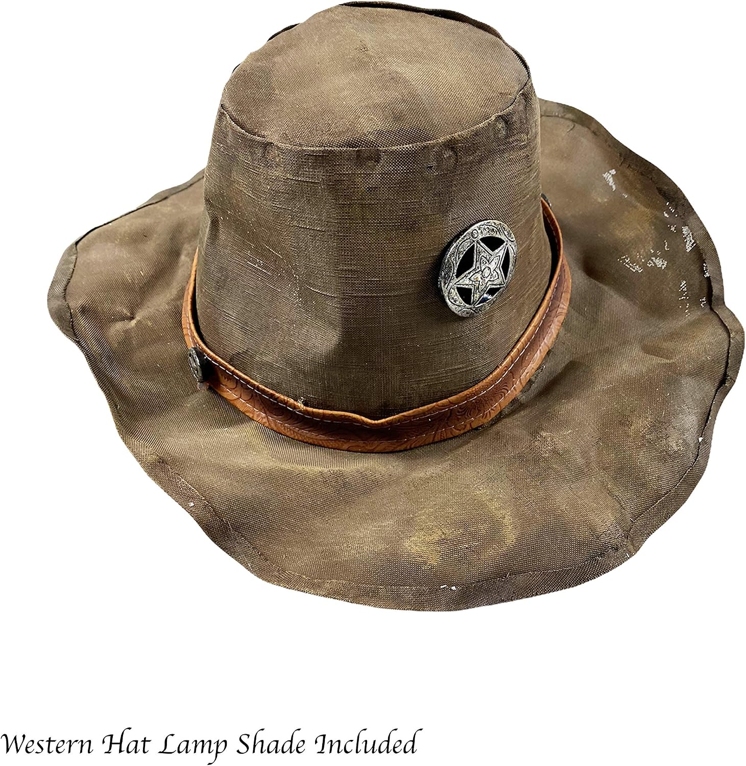 Urbalabs Large Pistol 24 Inch Six Shooter Western Cowboy Hat End Table Standing Table Lamp Farmhouse Nightstands Living Room End Tables Lamps for Bedrooms Office