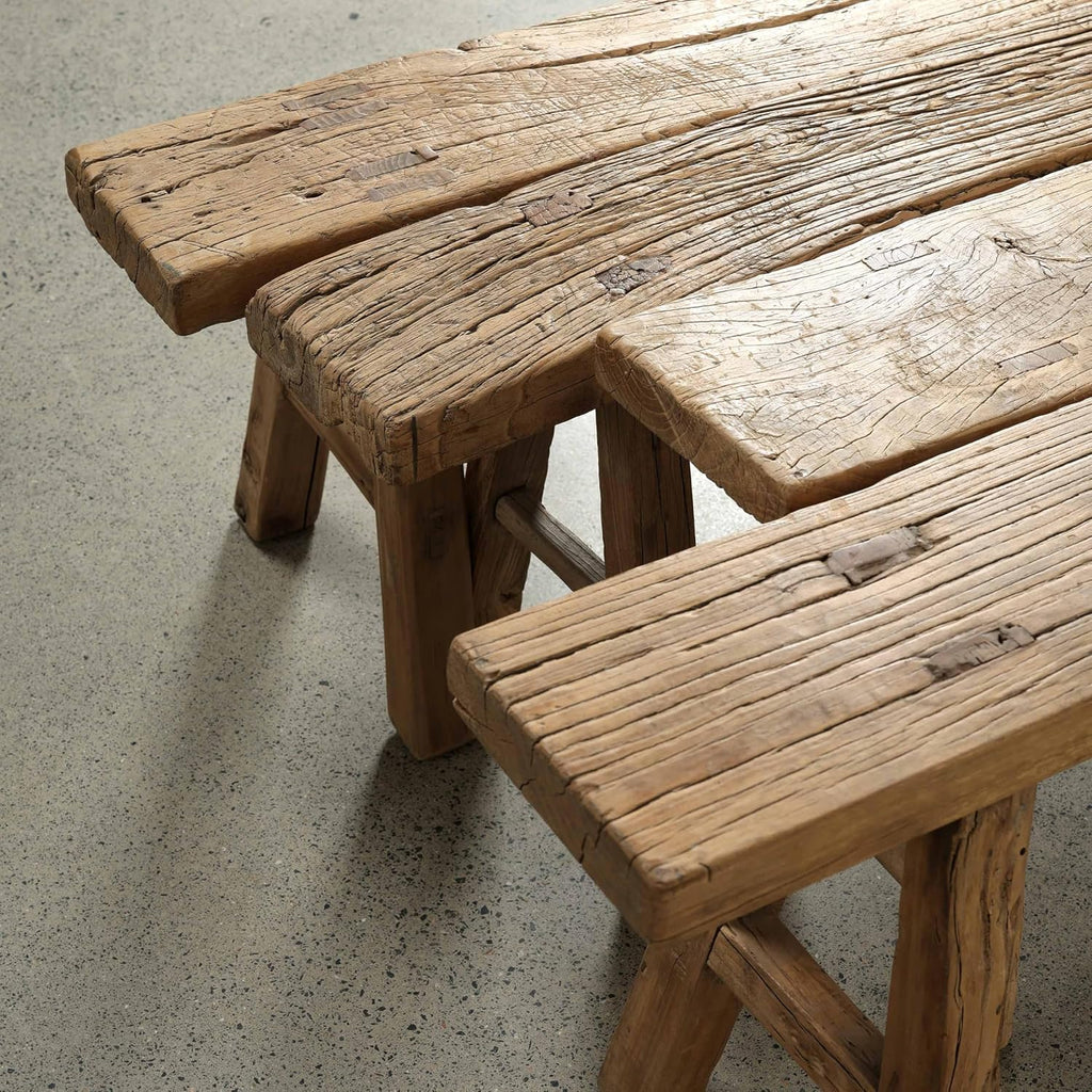 Artissance 20' H Vintage Noodle Bench 5-5.5ft Long Weathered Natural (Size and Finish Vary)