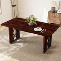 HIPIHOM 70.8' Farmhouse Dining Table for 6 People, Large Rectangle Kitchen Table with Heavy Duty Legs, Industrial Dining Room Furniture for Dinner, Walnut