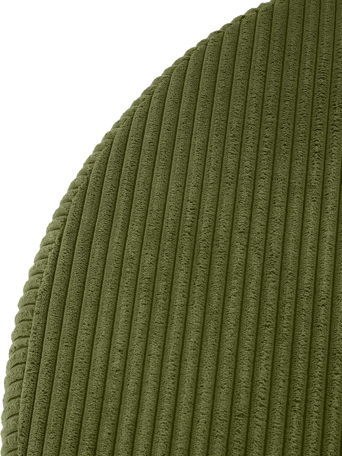 Christopher Knight Home GAVI Corduroy Ottoman Foot Stool, 30' Pouf Footstool Ottoman Seat, Upholstered Foot Chair, Round Footrest, Modern Side Table for Living Room Bedroom Home Decor, Olive Green