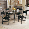HUAHUU Dining Table Set for 4, Extendable Kitchen Table Cushion Chairs Set of 4, Rectangle Dining Table with Metal Frame & MDF Board, Folding for Small Apartment Saving Space, Gray