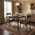 GAOMON Dining Table Set for 2, Kitchen Table and Chairs for 2 with Upholstered Chairs, 3 Piece Dining Room Table Set, Square Kitchen Table Set for Small Space, Apartment, Studio, Rustic Black