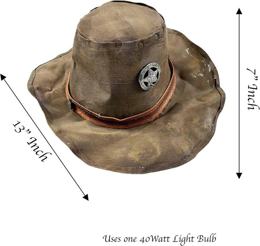 Urbalabs Large Pistol 24 Inch Six Shooter Western Cowboy Hat End Table Standing Table Lamp Farmhouse Nightstands Living Room End Tables Lamps for Bedrooms Office