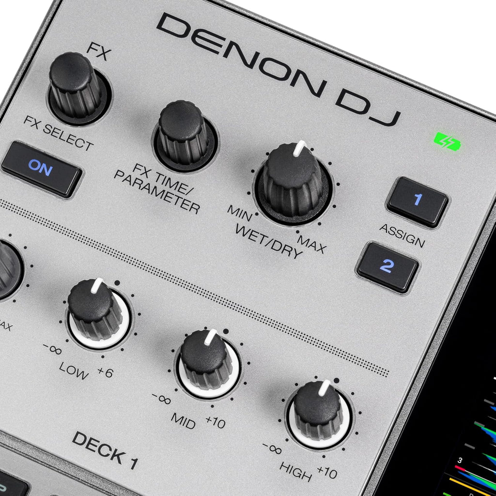 Denon DJ PRIME GO+ Portable DJ Controller and Mixer with Stem Separation, 2 Decks, Wi-Fi Streaming, Bluetooth, Lights Control, 7' Screen and Battery