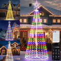 12FT Outdoor Christmas Tree Prelit - LED Outside Christmas Tree Lights with Star, Music Sync, App & Remote Control, Timer, Smart Christmas Lighting Decoration for Garden & Yard Party
