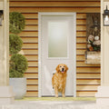 Front Door，30' x 80' 1-Lite Exterior Door with Pet Door, Left-Handed Frosted Glass Entry Door, Solid Wood & MDF Construction, Prehung Door Jamb & Threshold Hardware Kit, Waterproof Primer