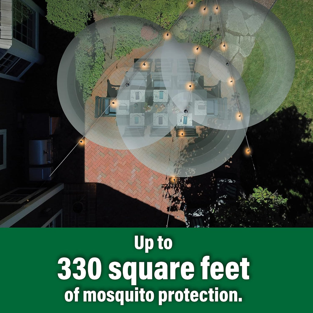 TIKI BiteFighter Outdoor LED Weatherproof Proven Mosquito Repellent String Lights 36 Ft, Includes 3 Replaceable Repellent Pods