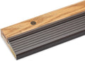 Oak & Aluminum Adjustable Threshold 3 5/8' Wide Adjustable from 1 1/8' to 1 1/2' High (72' Long Brown)