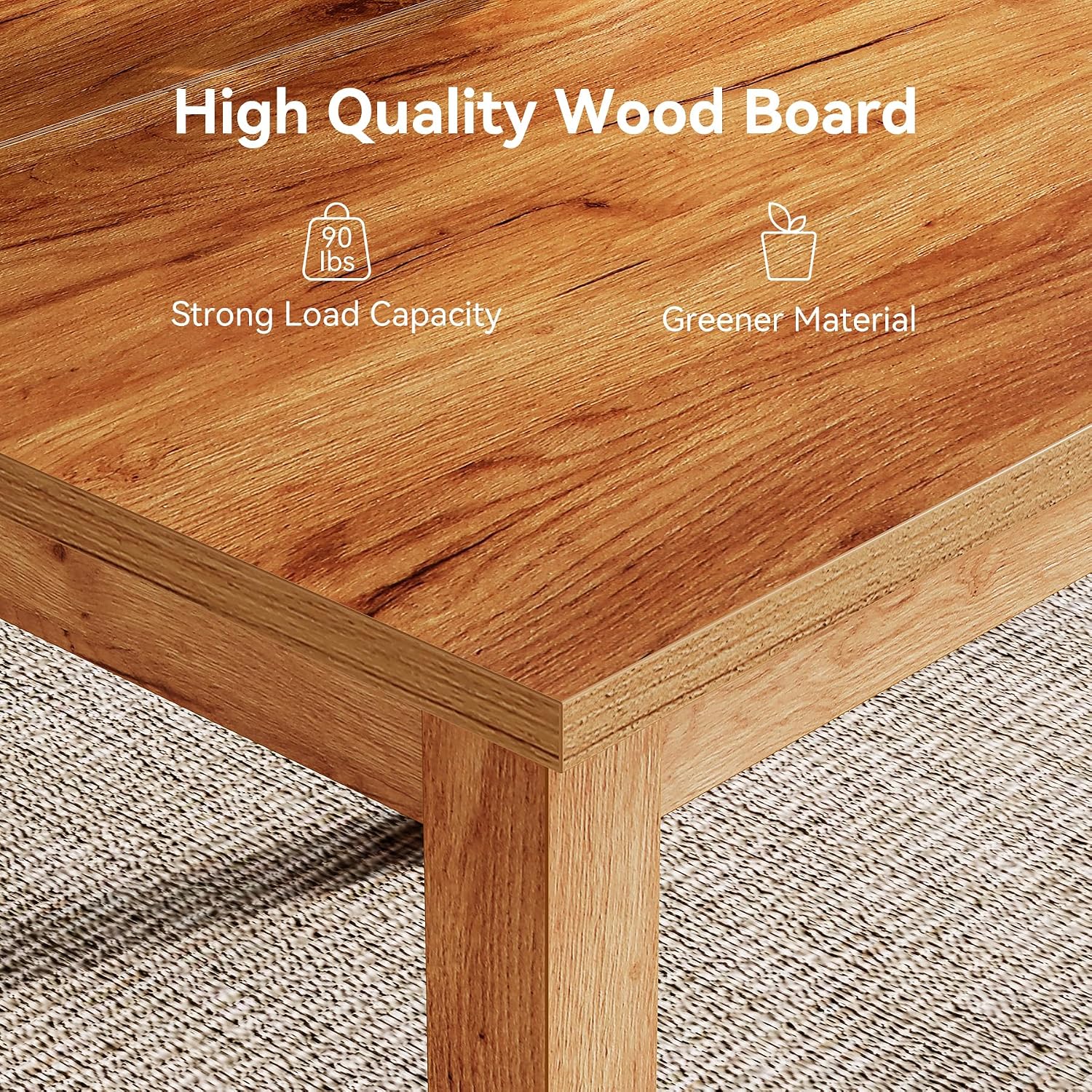 LITTLE TREE 39 Inches Square Dining Table for 4 People, Brown Wooden Kitchen Table Small Dinner Table, Modern Dining Room Tables for Living Room, Kitchen, Oak Brown