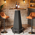 Tribesigns Bar Table, 37.4' High Round Pub Table for Small Bars, Dining Room, Kitchen, Brown and Black (Only Table)