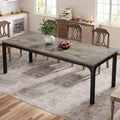 Tribesigns Dining Table for 8, 78-Inch Large Narrow Long Rectangular Kitchen Dinner Table, 8 Seat Rustic Wood Dining Table for Dining Room (Gray+Black)