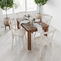 Merrick Lane Jessamine 46' x 30' Rectangular Rustic Solid Pine Farm Dining Table, Antique Farmhouse Wooden Dining Table for Kitchens and Parties, Antique Rustic