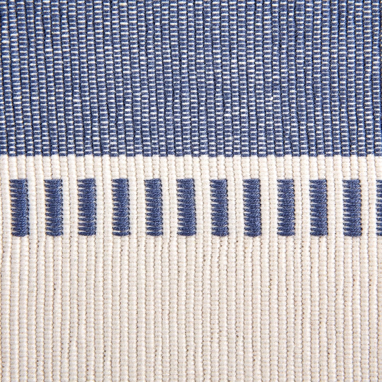 DII Dobby Stripe Woven Table Runner, 13x108 (13x113.5, Fringe Included) French Blue (Pack of 12)